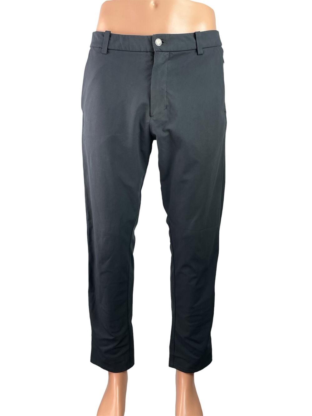 Lululemon Men's Black Mid Rise Straight Leg Casual Ankle Trousers Pants Size 32